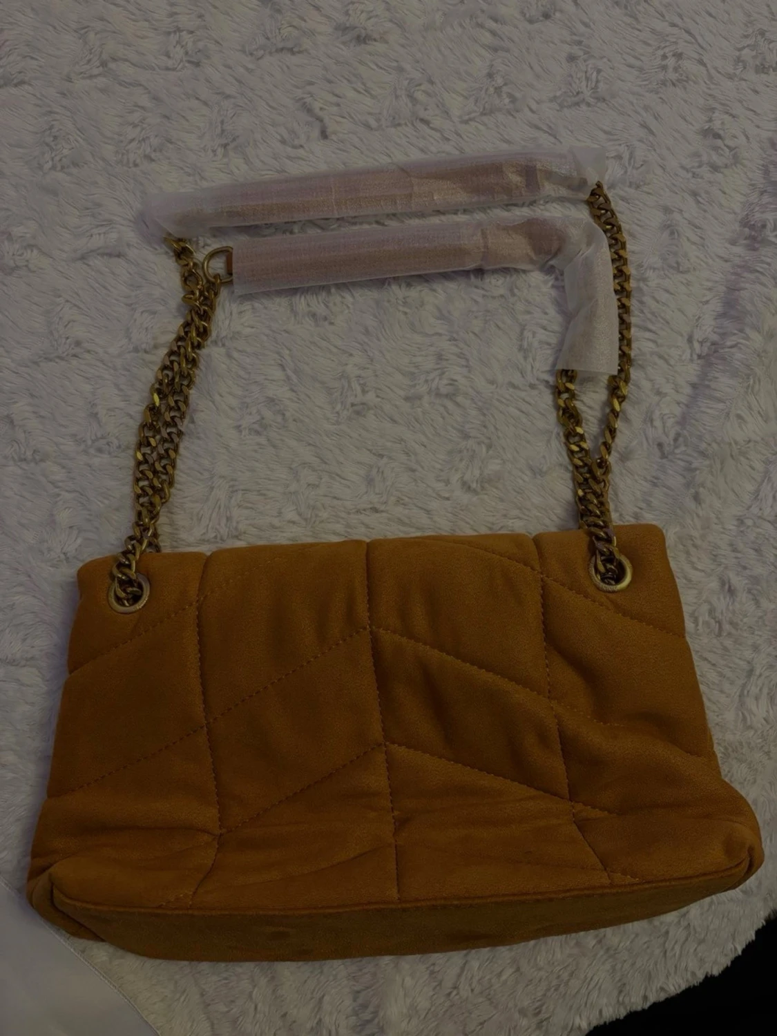 senapsgul quiltad axelväska från Yves Saint Laurent - 4