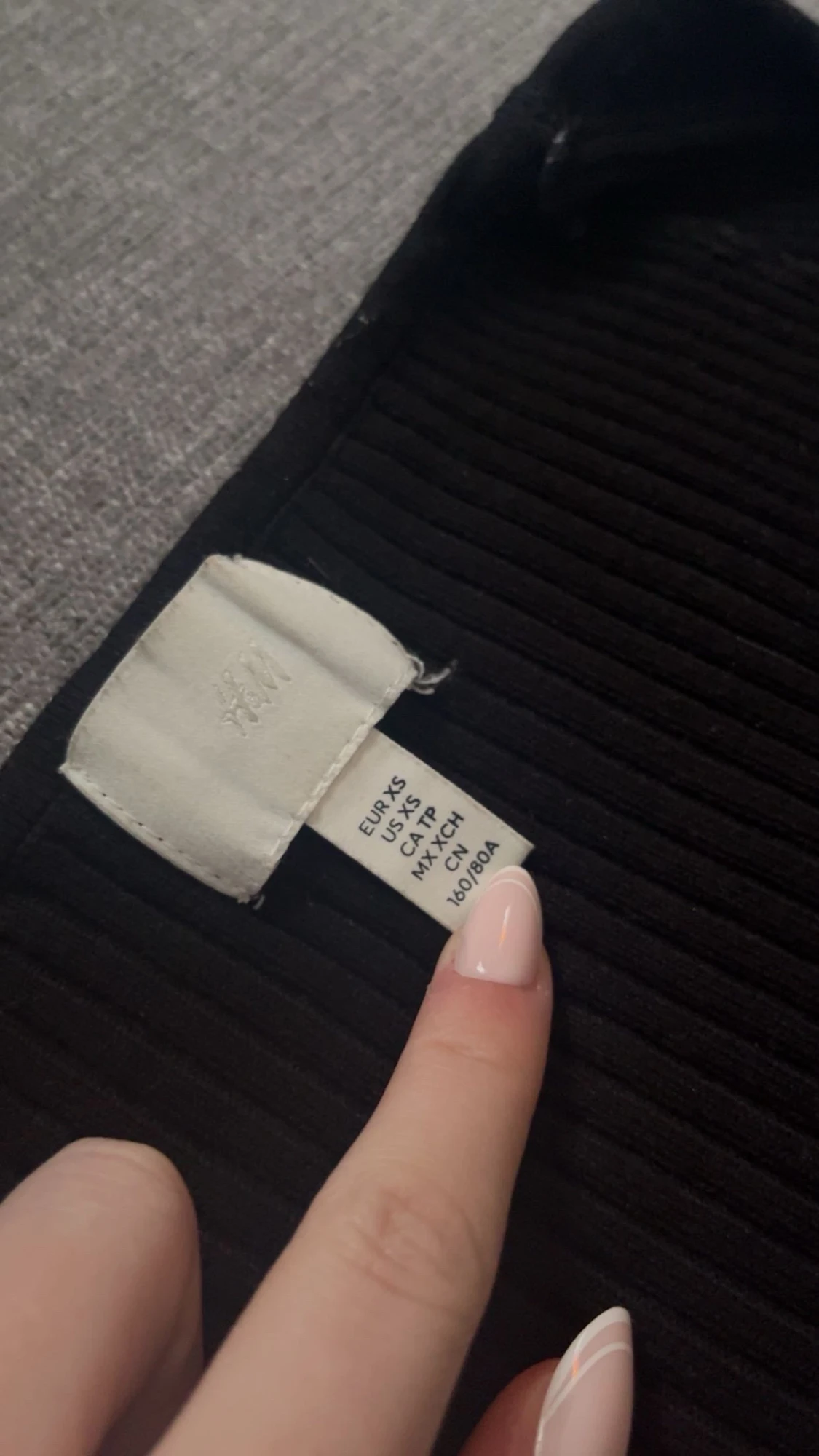 Svart ribbad långärmad topp H&M XS - 2