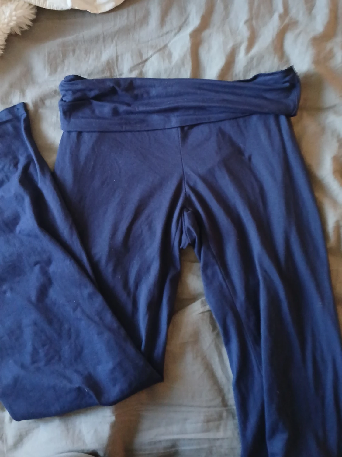 Mörkblå leggings med låg midja - 1