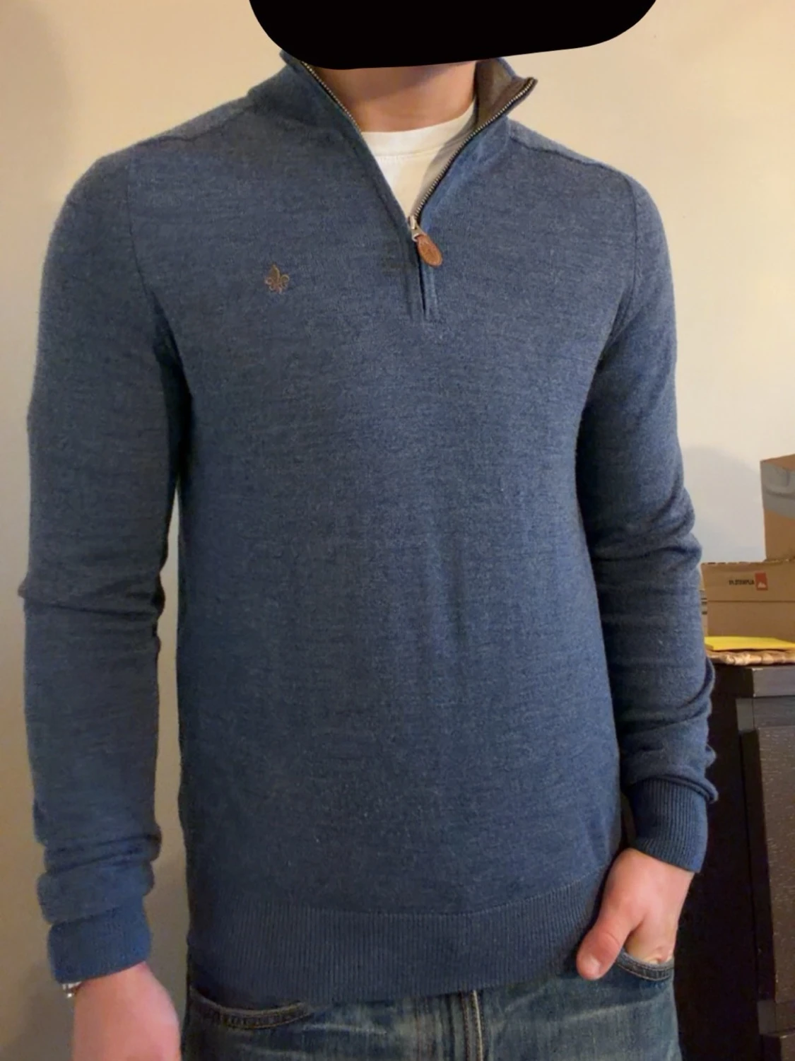 Blå half zip tröja Morris XS - 3