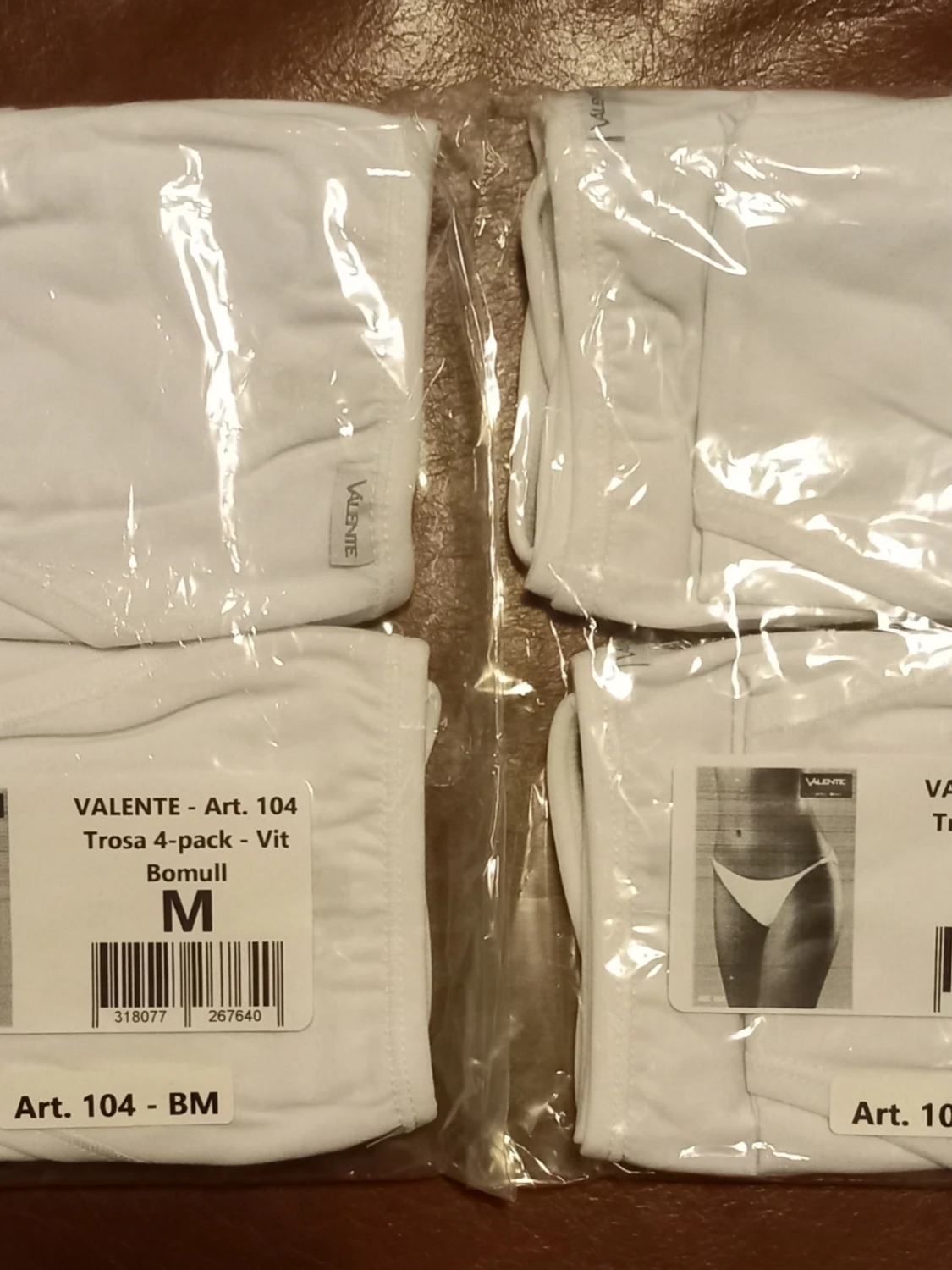 8 st. Vita Valente Bomull Trosor - 2x4-pack - Storlek M - 1