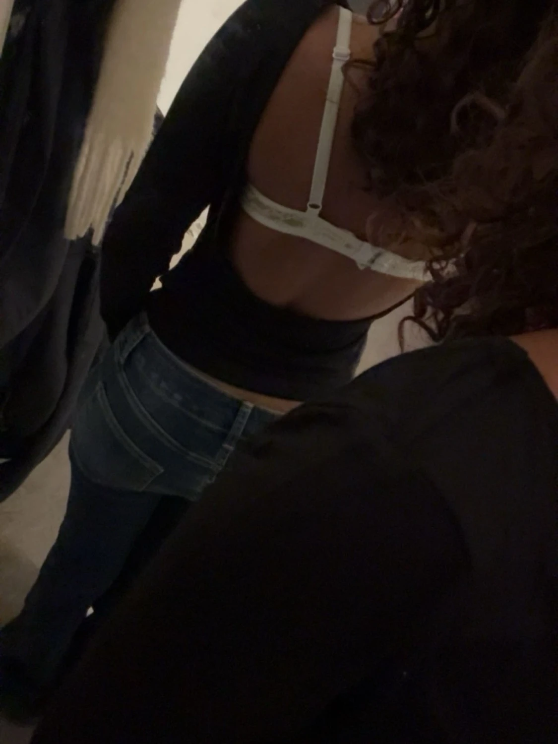 Svart långärmad topp med öppen rygg - 1