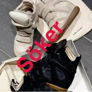 Isabel Marant höga sneakers med kilklack - Söker isabell marant skor i storlek 38 eller 39. Svarta eller Beigea.
