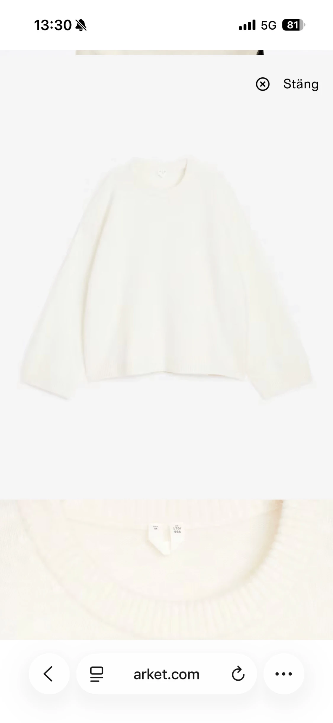 Ull och alpacka tröja från arket 