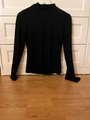 Svart polotopp med lång ärm - Säljer en stilren svart polotopp med lång ärm. Toppen har en klassisk polokrage och är figurnära i modellen. Perfekt att matcha med jeans eller kjol för en enkel och snygg look.