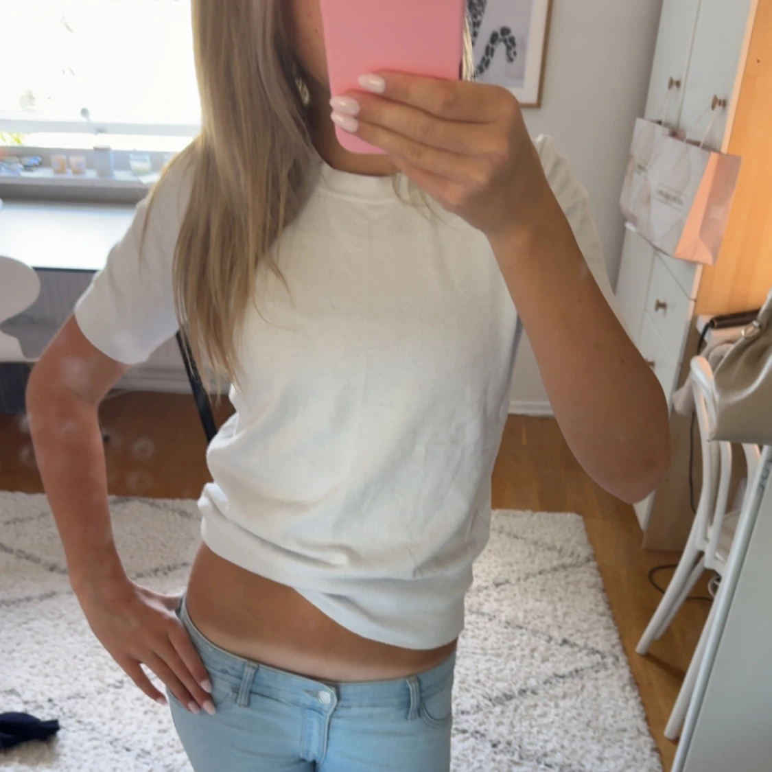 Vit kortärmad tröja från Zara