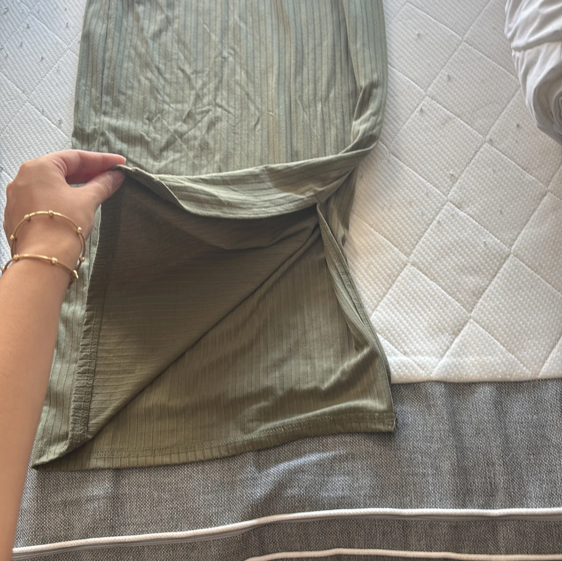 Olivgrön långkjol från Pieces - 2