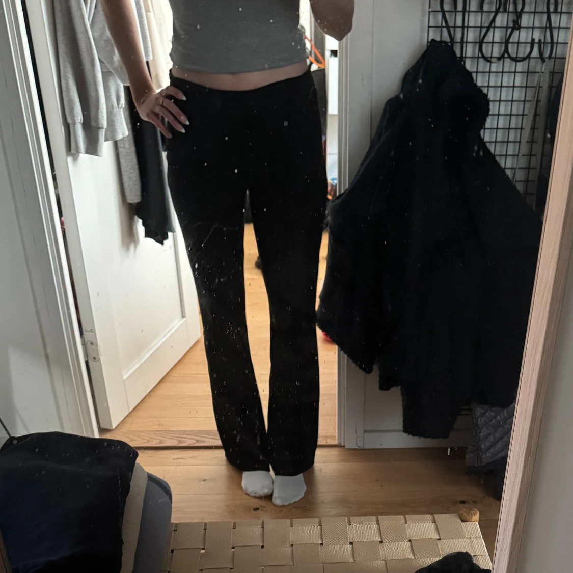 Svarta bootcut kostymbyxor - 2