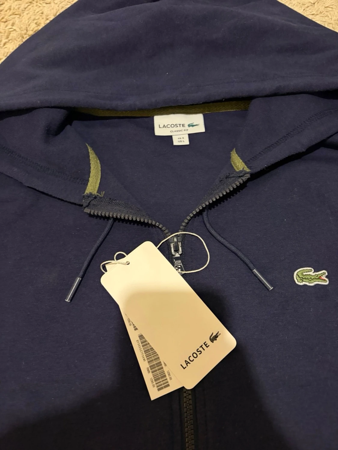 Marinblå Lacoste Zip-Up Tröja - 2