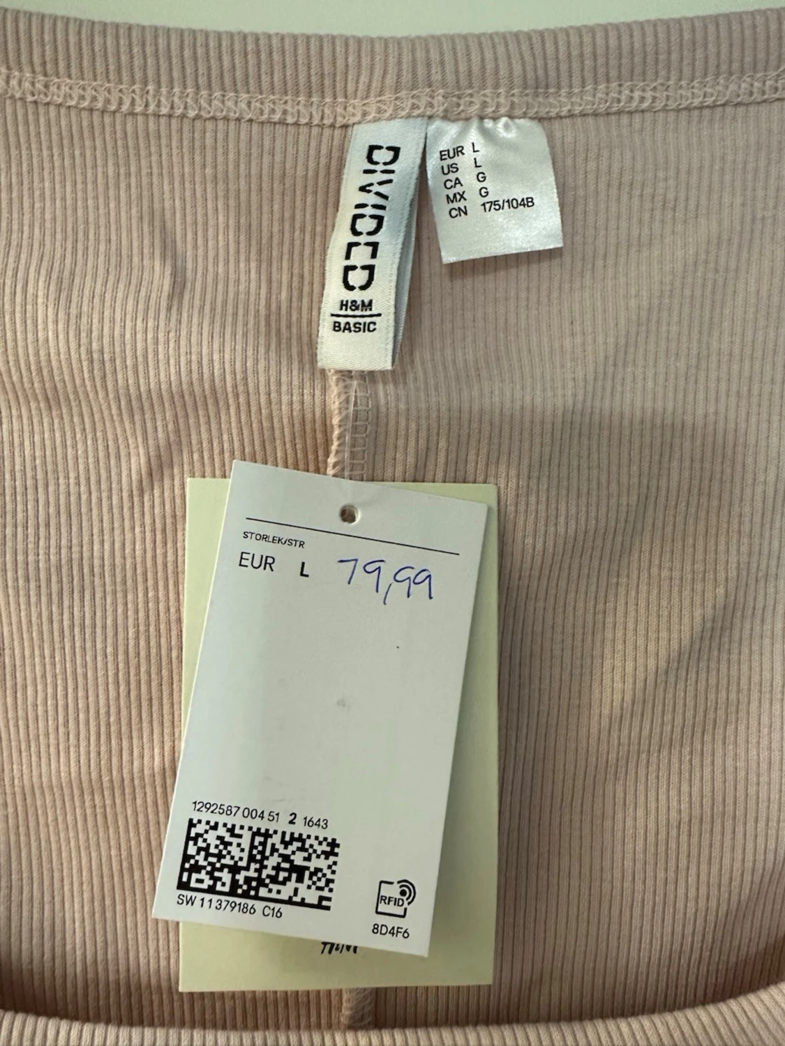 Beige ribbad linnetopp från H&M Divided strl: L - 3
