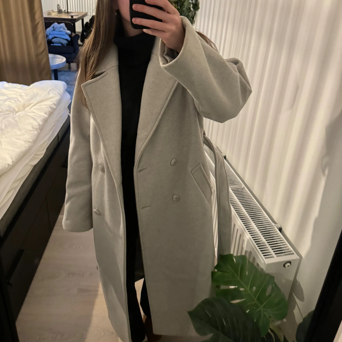 Ljusgrå lång kappa - 2