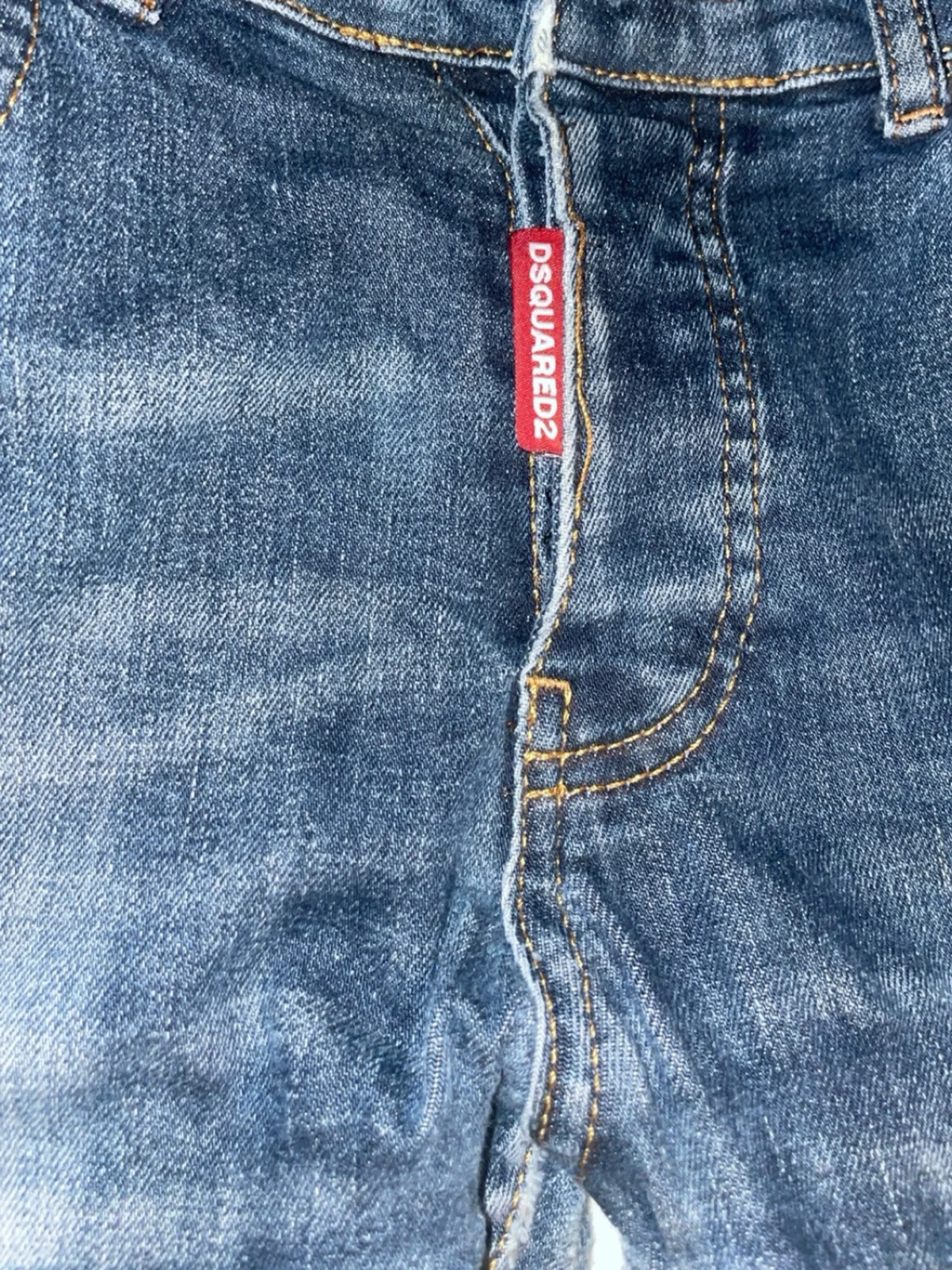 Dsquared2 blå slitna jeans straight fit - 1