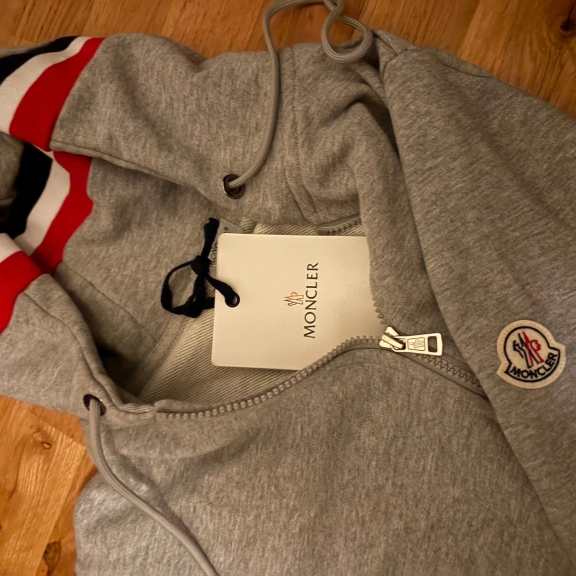 Grå Moncler hoodie med dragkedja - 3