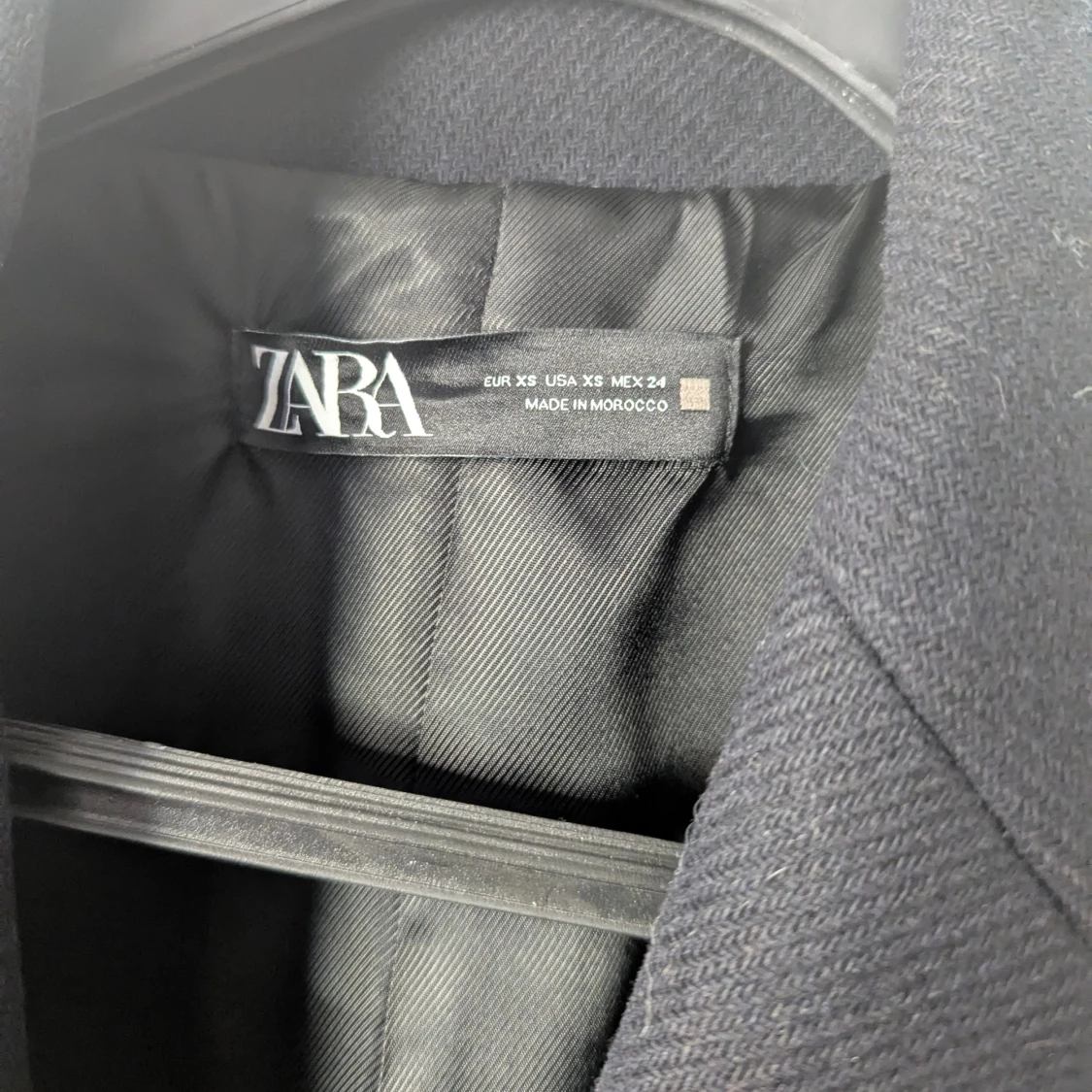 Marinblå ullkappa från Zara XS - 1