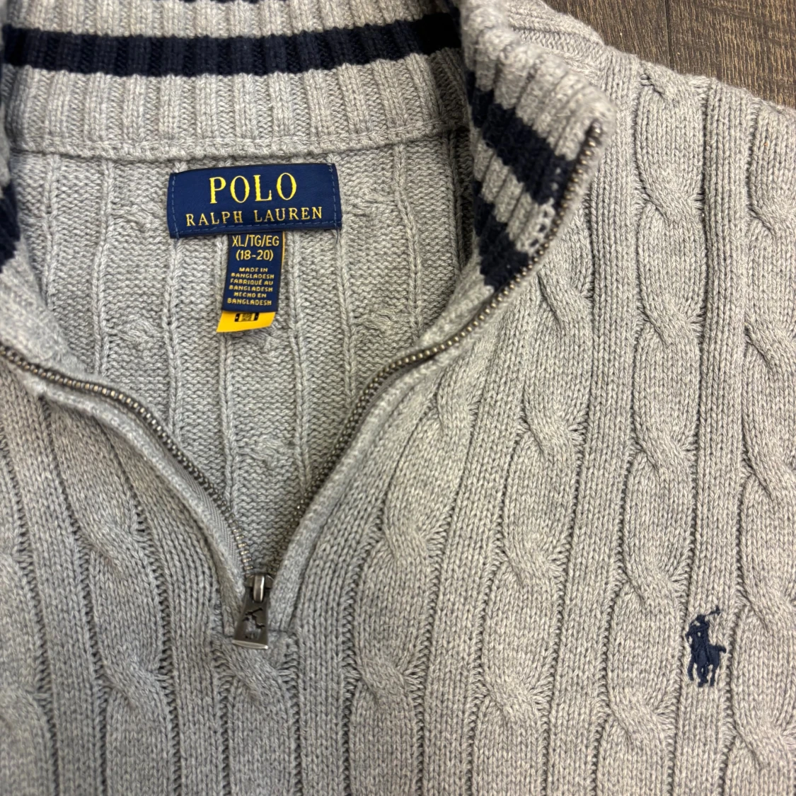 Grå stickad tröja från Polo Ralph Lauren - 1