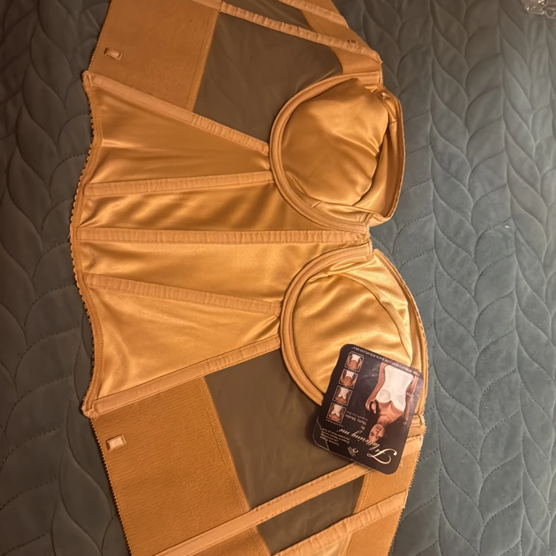 Guldig korsett med mesh och bred resår - 2