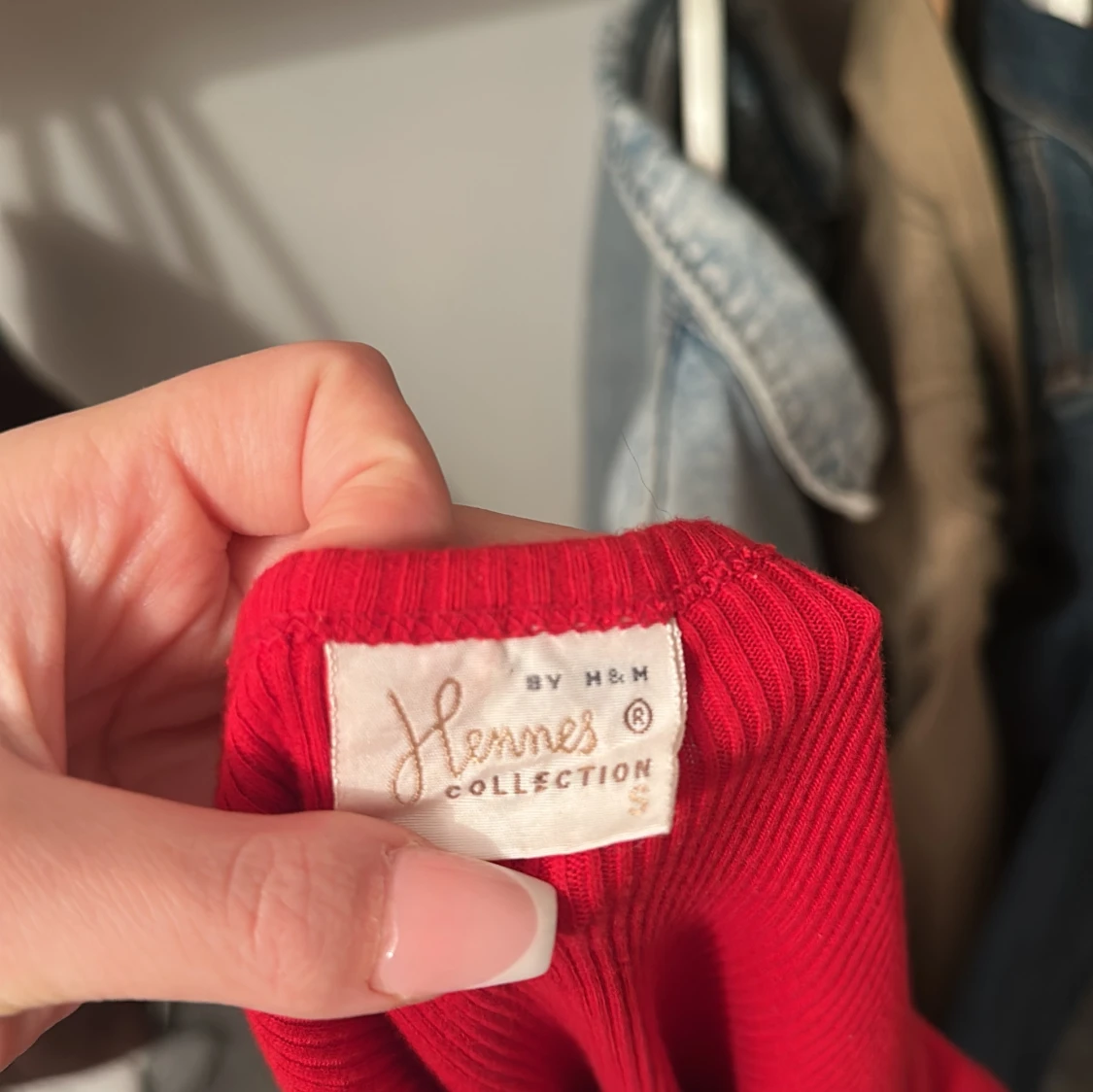 Röd ribbad topp från Hennes Collection - 1