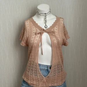 Crochet cardigan  - Open front tie details 