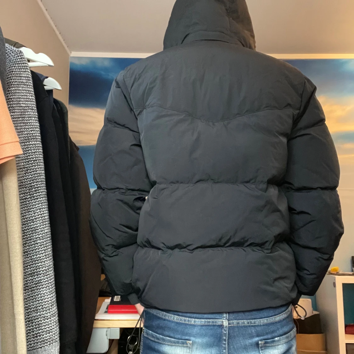 Svart pufferjacka med huva, Levis - 3