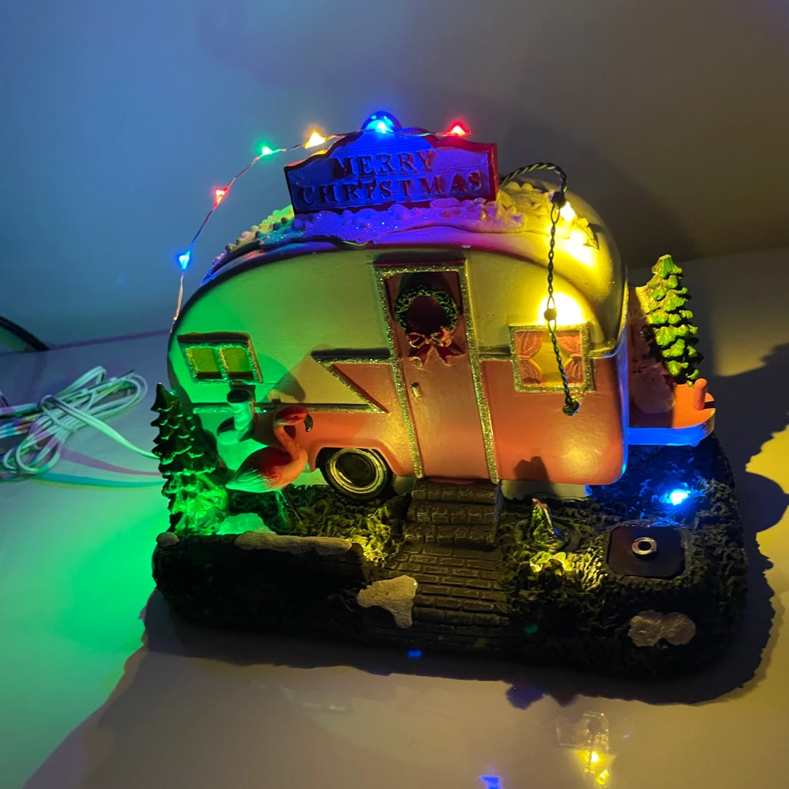 Belyst juldekoration husvagn med LED