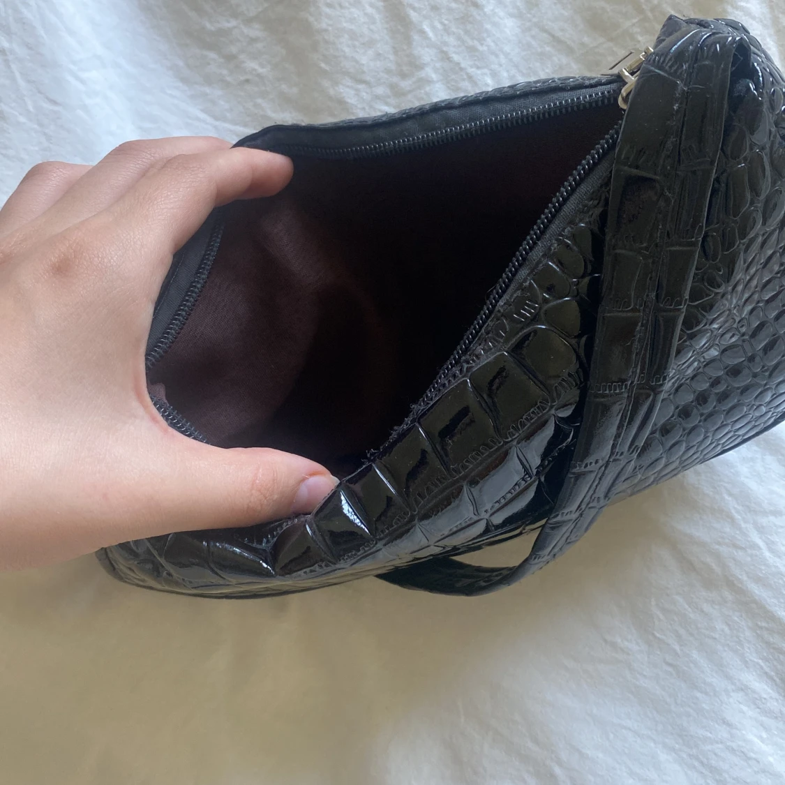 Svart läderväska - 90