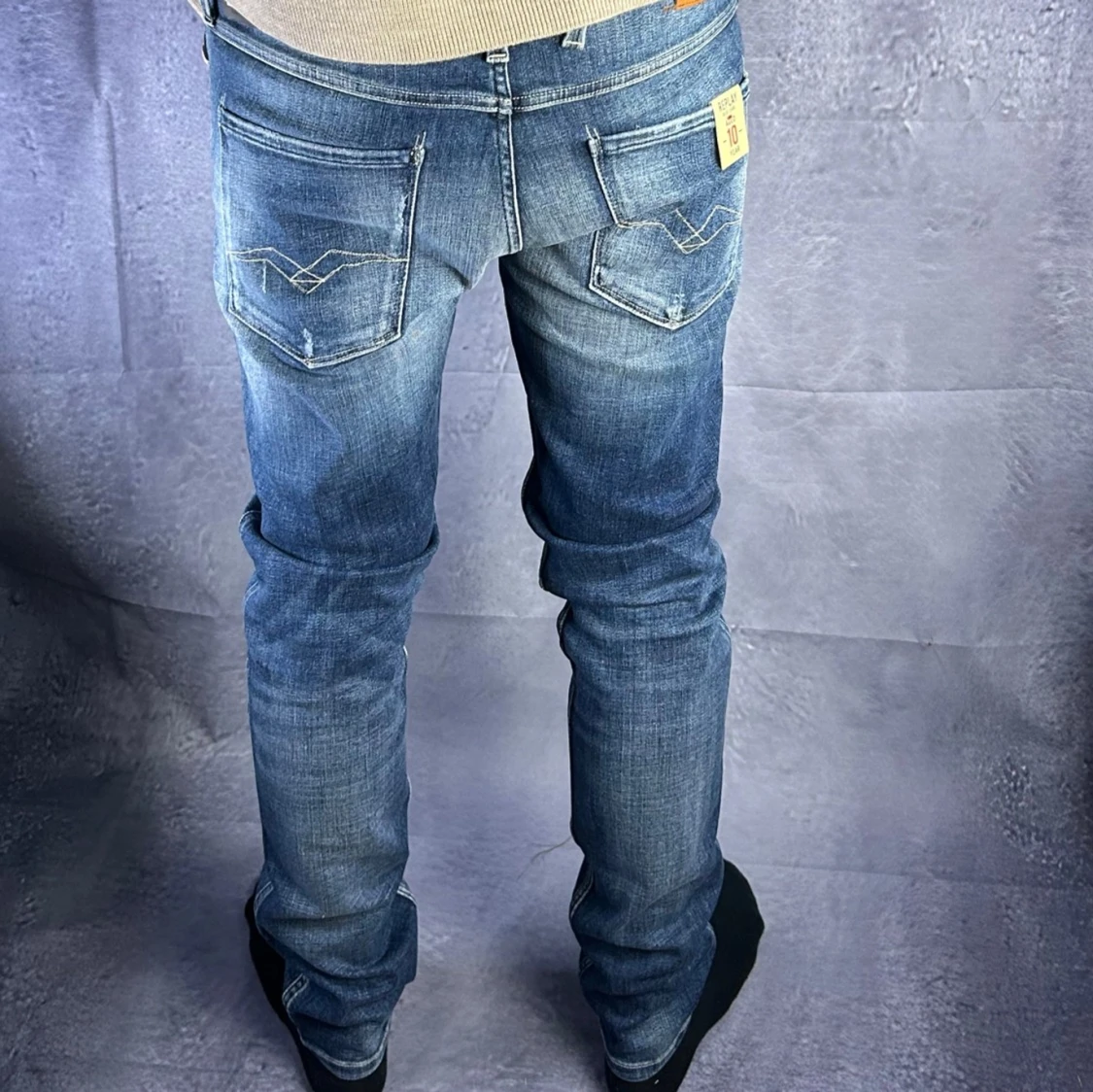 Helt nya replay anbass jeans med slitningar - 2