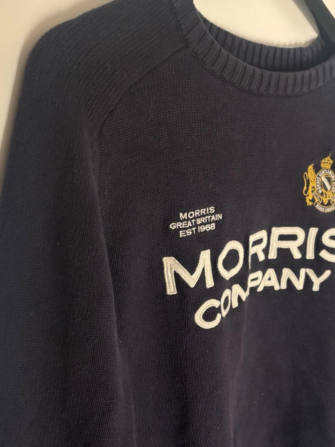 Mörkblå stickad tröja Morris Company - 2