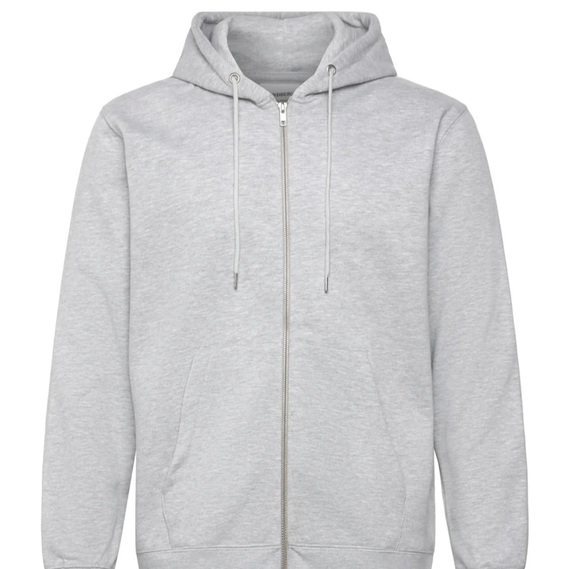 Ljusgrå hoodie med dragkedja