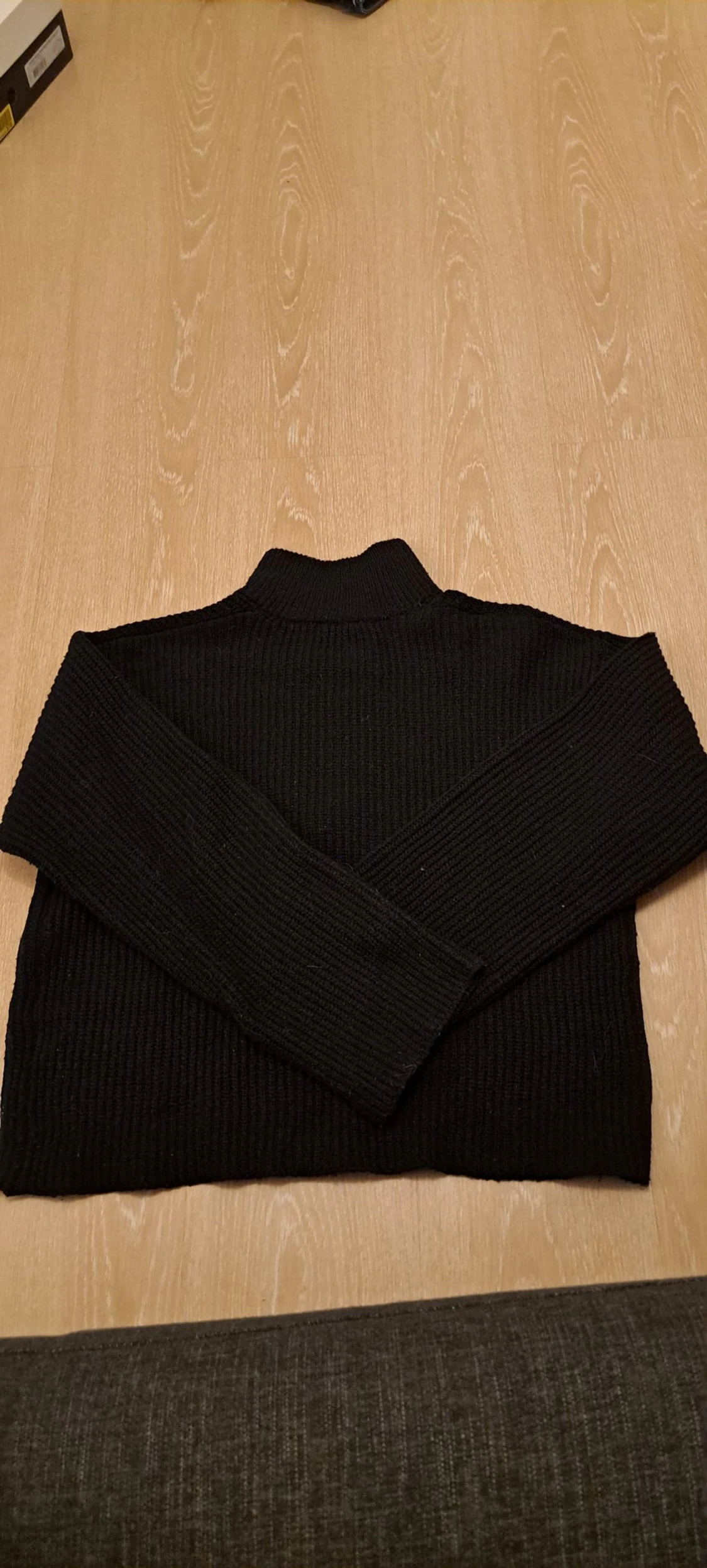 Svart stickad half zip-tröja 157 - 1