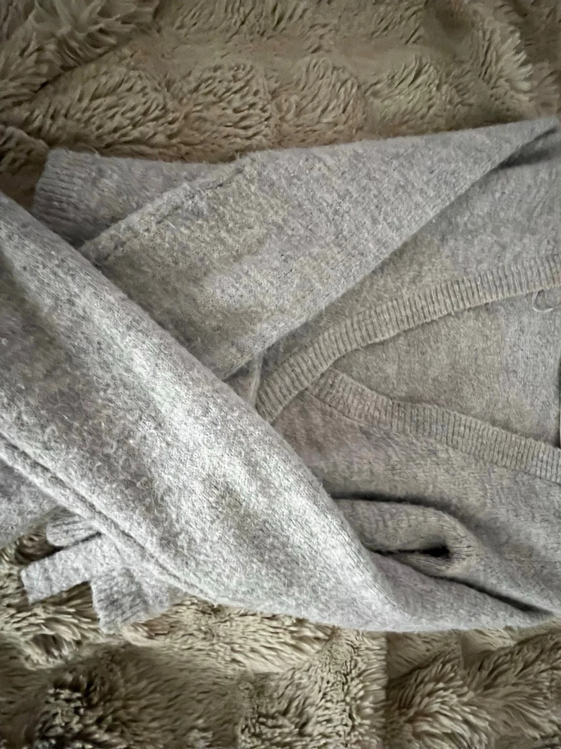 Grå omlottkofta med knytband - 3