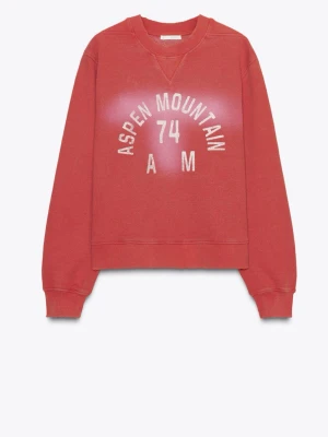 Röd sweatshirt Aspen Mountain - Cool röd sweatshirt från Zara med trycket 'Aspen Mountain 74 AM' i vitt framtill. Tröjan har rund halsringning, ribbade muddar vid ärmslut och nederkant samt en relaxed fit. Perfekt för en avslappnad och sportig look.