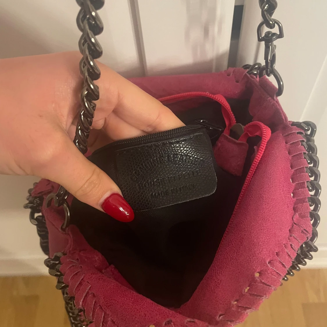 Rosa axelväska från borse in pelle  - 3