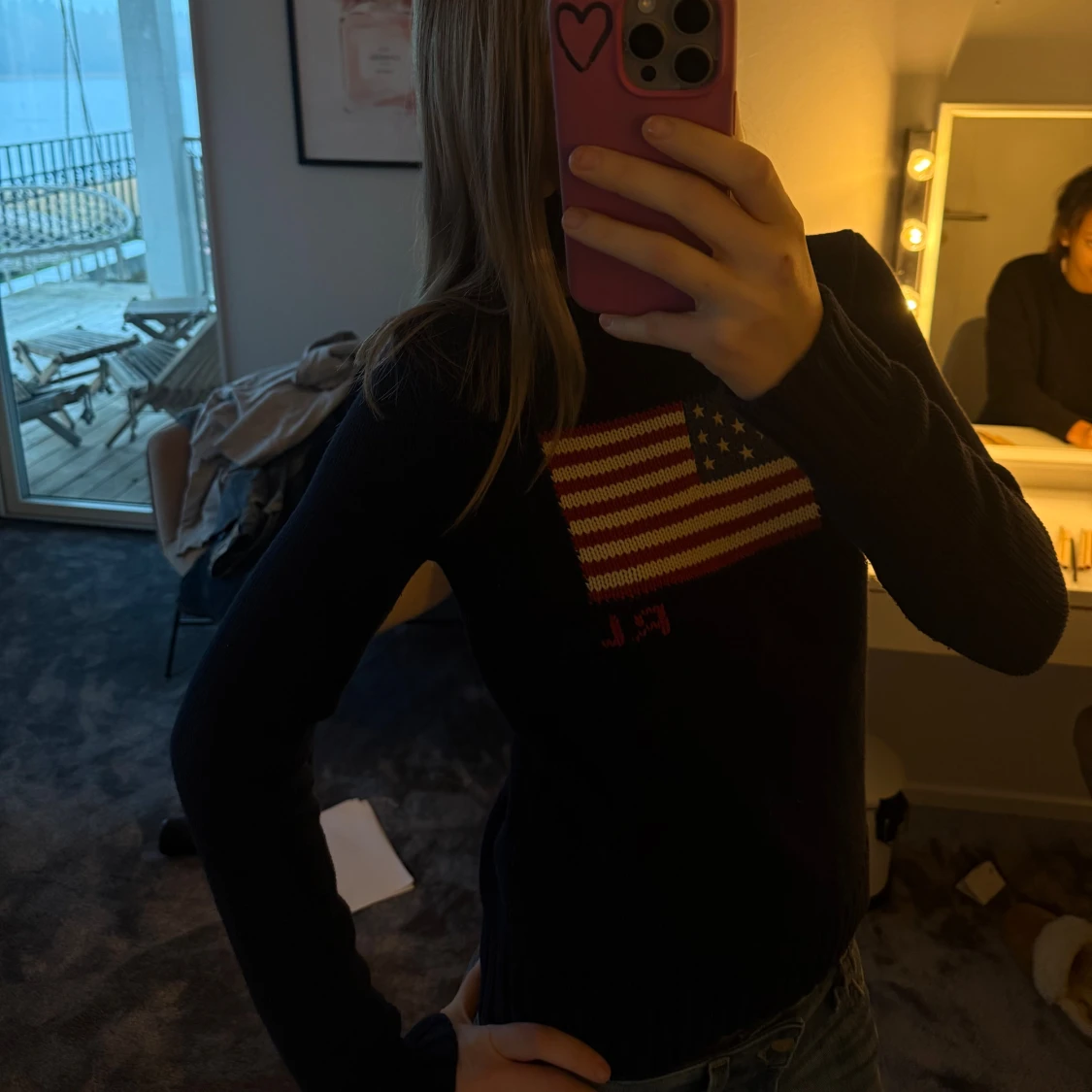 Mörkblå stickad tröja från Ralph Lauren - 2