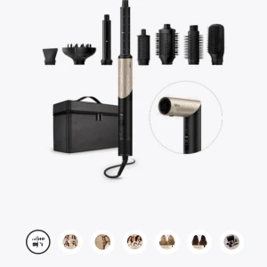 SilkyAir Flex 8-in-1 - Silk'n SilkyAir Flex 8-in-1 är ett multifunktionellt stylingverktyg med flera utbytbara tillbehör för att skapa olika frisyrer. Perfekt för både torkning och styling. Produkten är som ny, endast testad och levereras med väska och alla tillbehör.