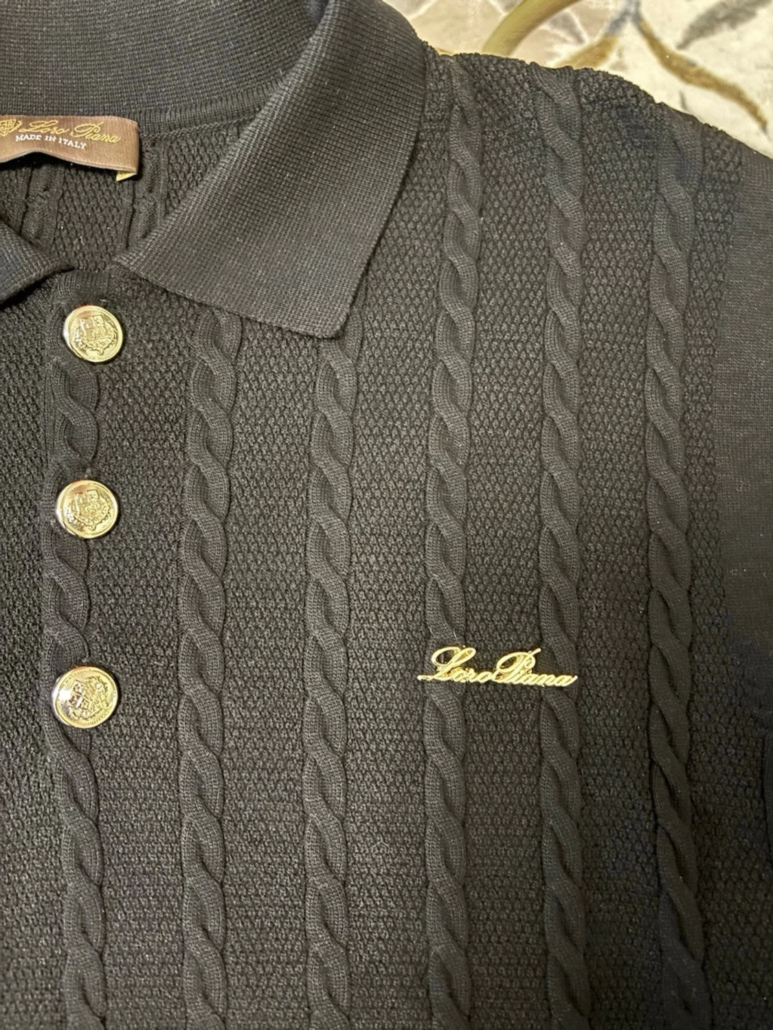 Svart pikétröja Loro Piana - 1