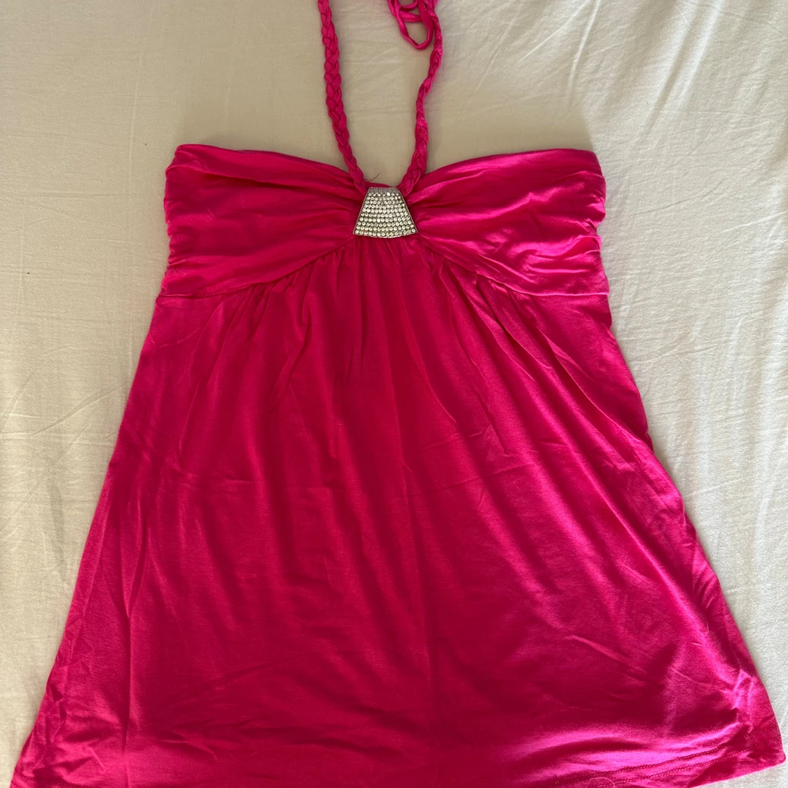 Rosa bandeau topp med strassdetalj - 2