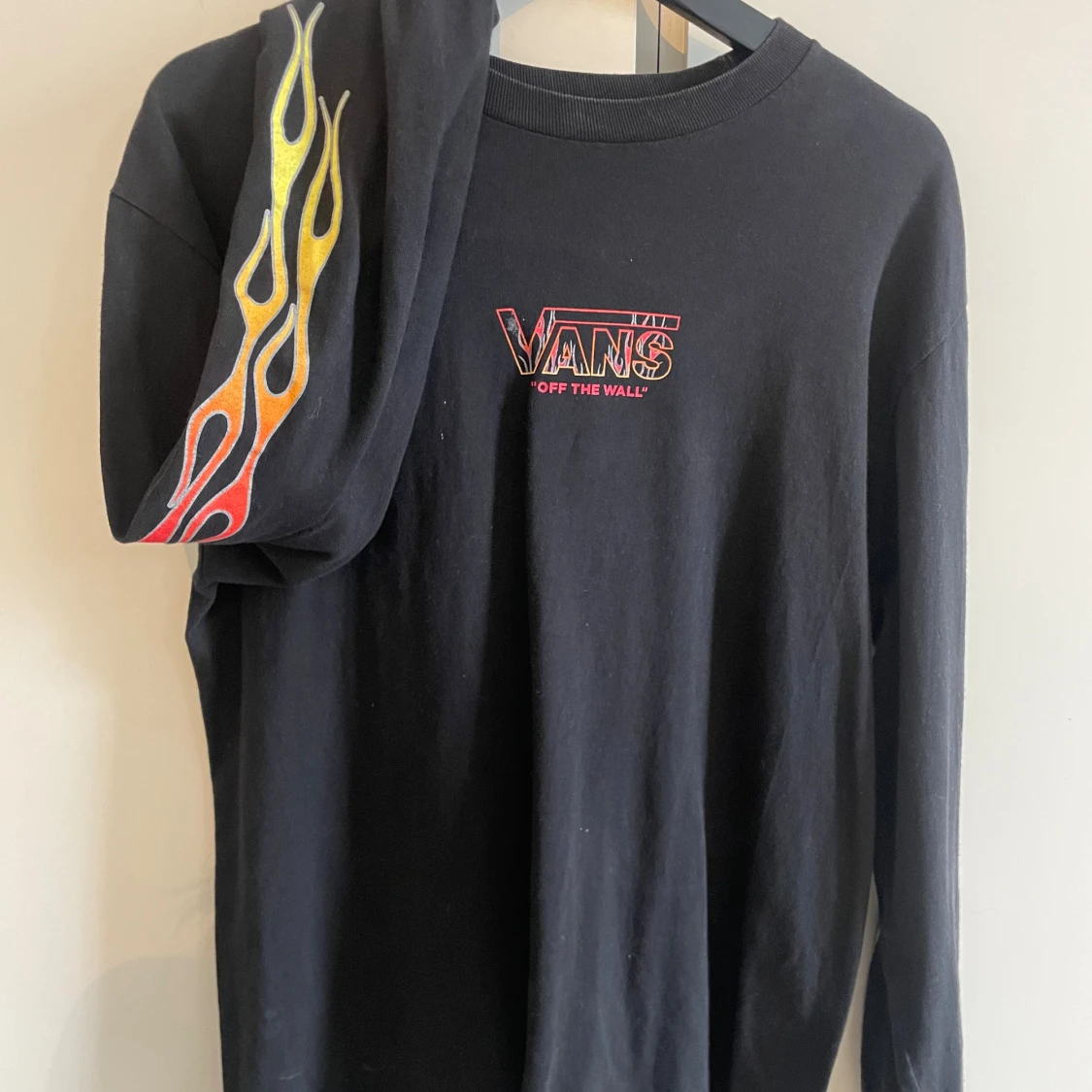 Svart långärmad Vans-tröja med flames - 1