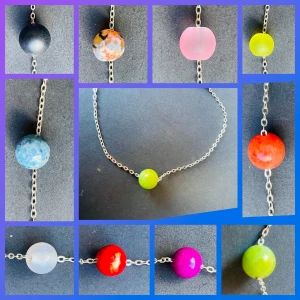 By prisförslag- halsband silver 45 cm längd välj färg sten  - Välj mellan flera olika stenar. 