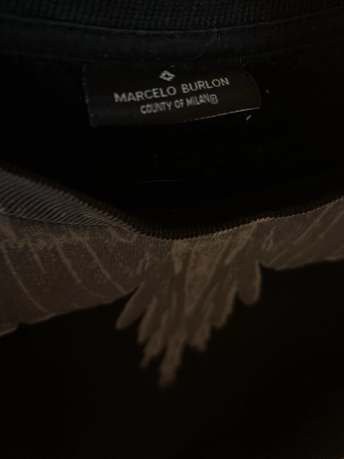 Svart sweatshirt med vingtryck Marcelo Brulon  - 2