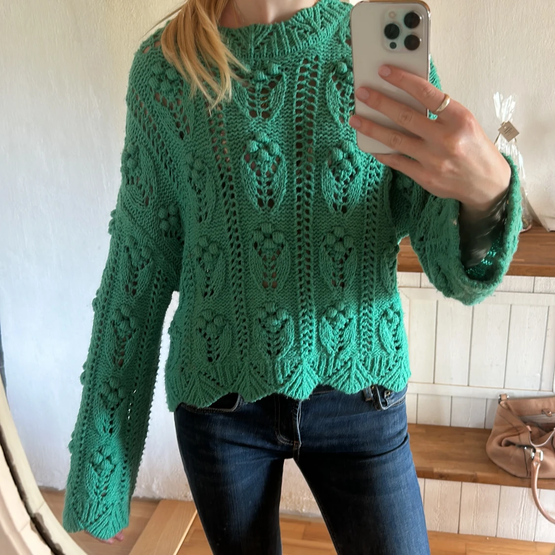 Grön stickad tröja 