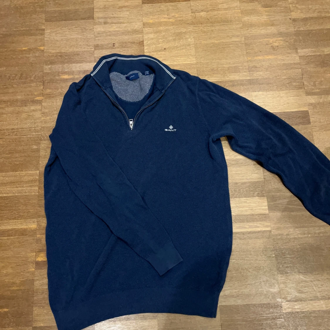 Blå half zip tröja från Gant - 3