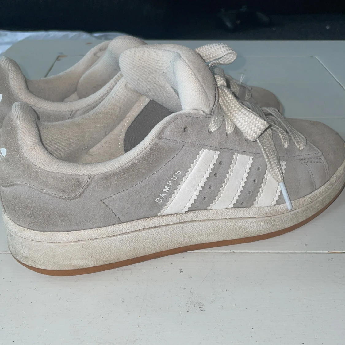 Adidas Campus grå sneakers mocka - 1