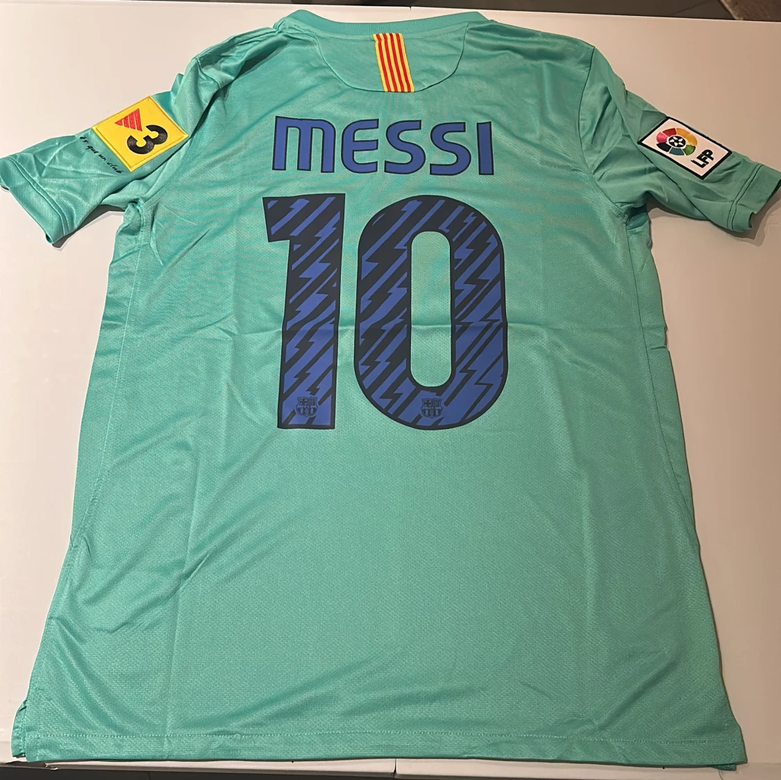 Barça Messi bortatröja Nike turkos