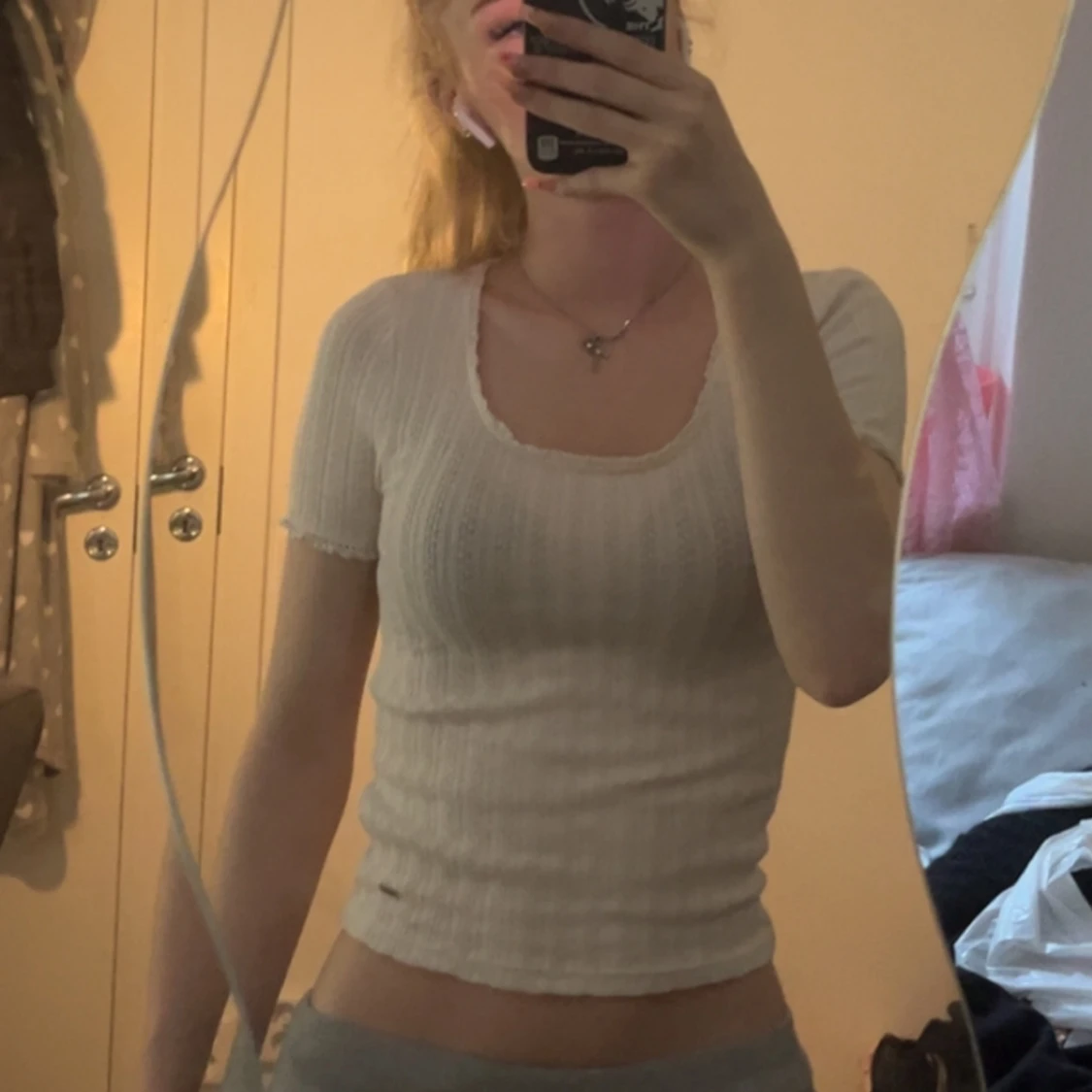 Vit ribbad topp Holly & Whyte XS - 1