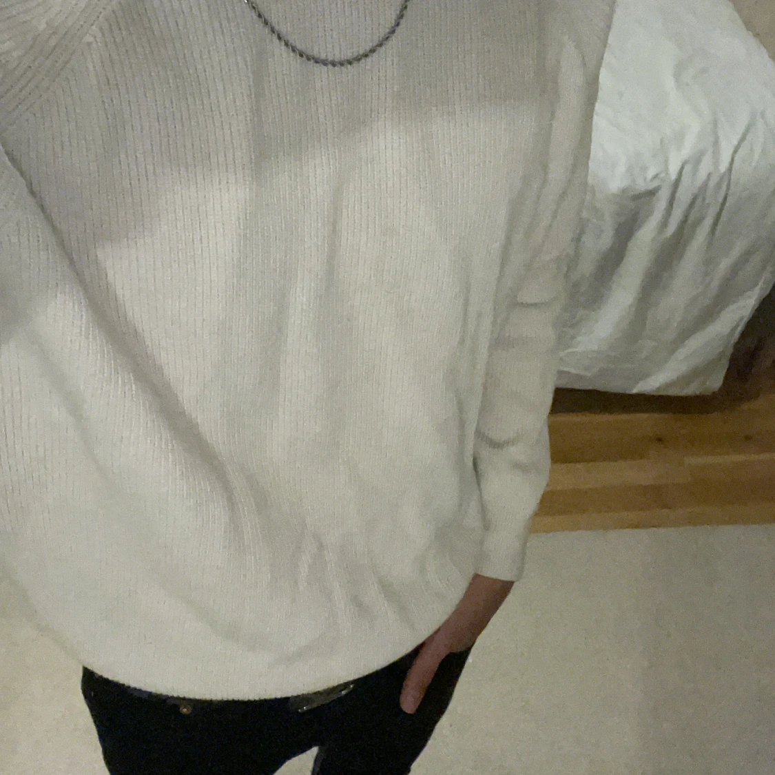 Vit stickad tröja från Zara