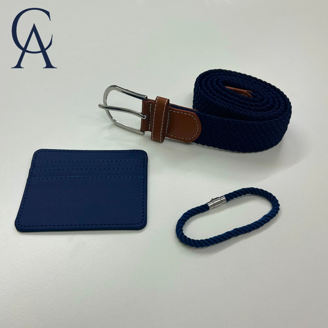 Bälte, korthållare, armband - Navy Bundle