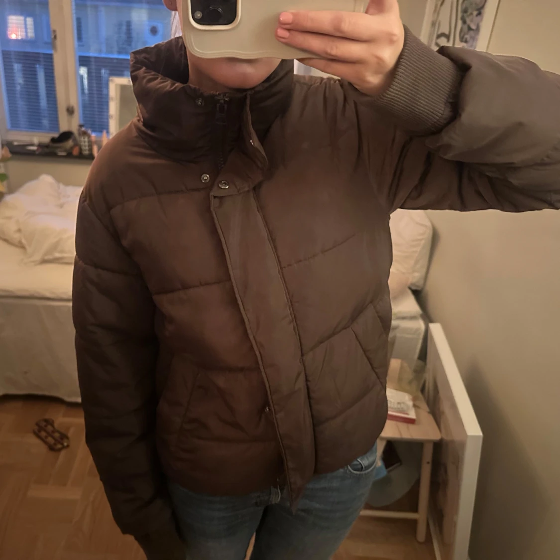 Brun pufferjacka - 90