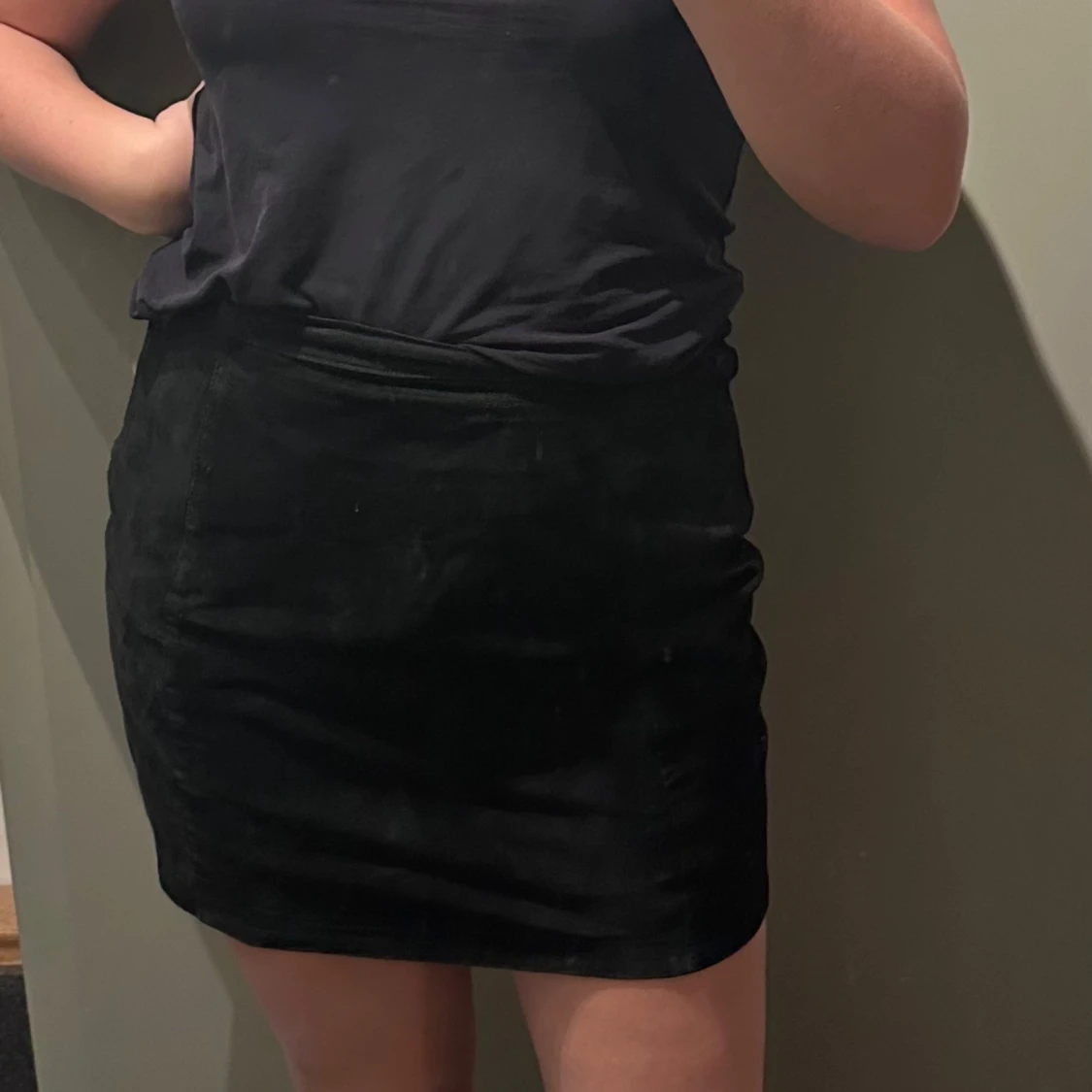 Vintage Svart mockakjol