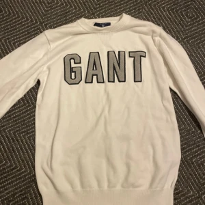 Vit tröja från GANT - Säljer en stilren vit tröja från GANT i mycket bra skick. Den har långa ärmar och ett stort GANT-tryck på framsidan. Perfekt för både vardag och lite finare tillfällen. Tröjan är mjuk och bekväm, perfekt för höst och vår. Det enda felet man kan hitta skulle vara att ”taggen” i nacken är trasig men är nog inte en svår fick därför det billiga priset:)