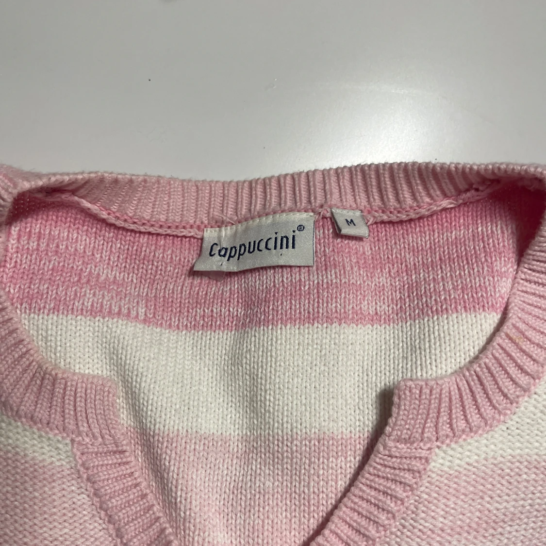 Rosa och vit randig tröja från Cappuccini - 90